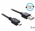 Delock EASY-USB 2.0-A apa > mini-USB 2.0 apa 3m