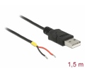 Delock USB 2.0 Type-A - 2 nyitott vezeték 1.5m
