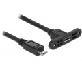 Delock USB 2.0 micro-B apa / anya panelrögz. 25cm