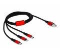 Delock 3-in-1 kábel Lightning/USB Micro-B/Type-C