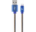 Gembird prémium USB-A/C jeans (denim) 2m kék