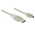 Delock USB 2.0 A > mini-B 0,5m áttetsző