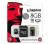 Kingston Micro SD 8GB CL10 + 2 adapter +USB olvasó